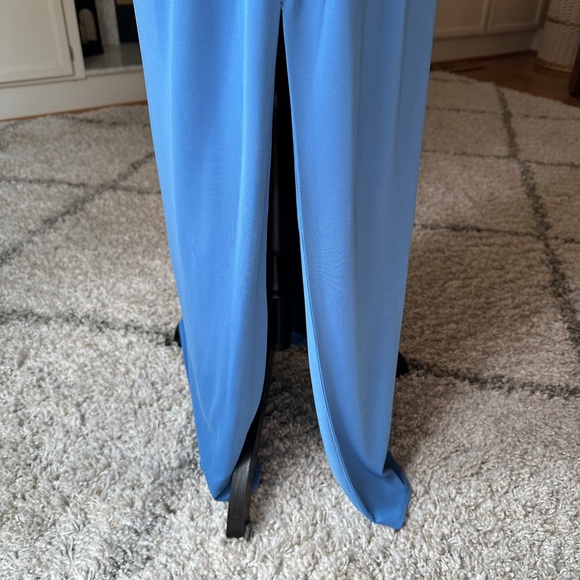 Ralph Lauren Evening Dress Exquisite Blue Halter Chain Neckline True to Size 12 - Picture 9 of 14